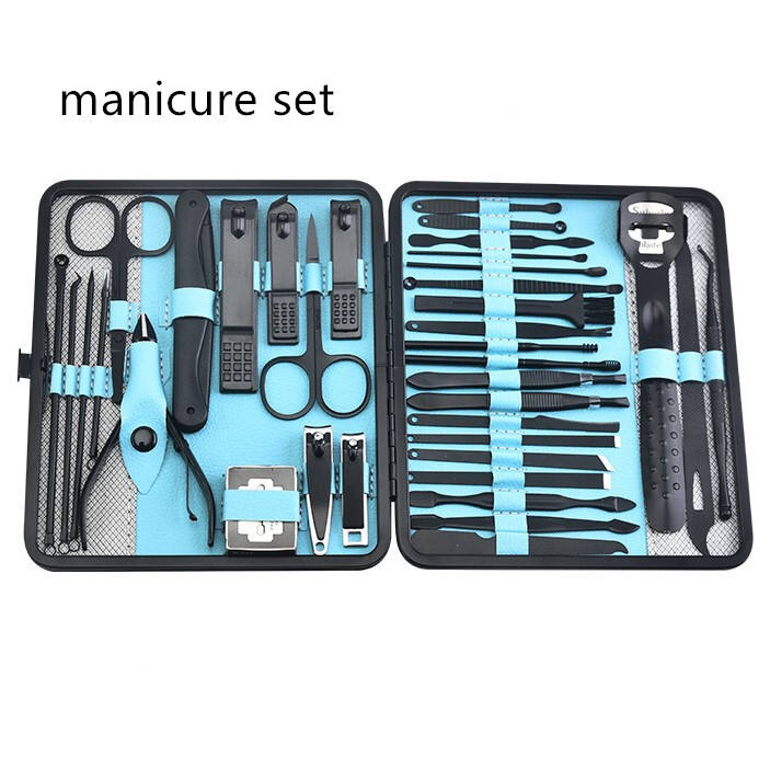 High Quality 36 Pcs Nail Clipper Set Beauty Tool Black 36/25/20/15/10 in 1pedicure Manicure Set manufacture
