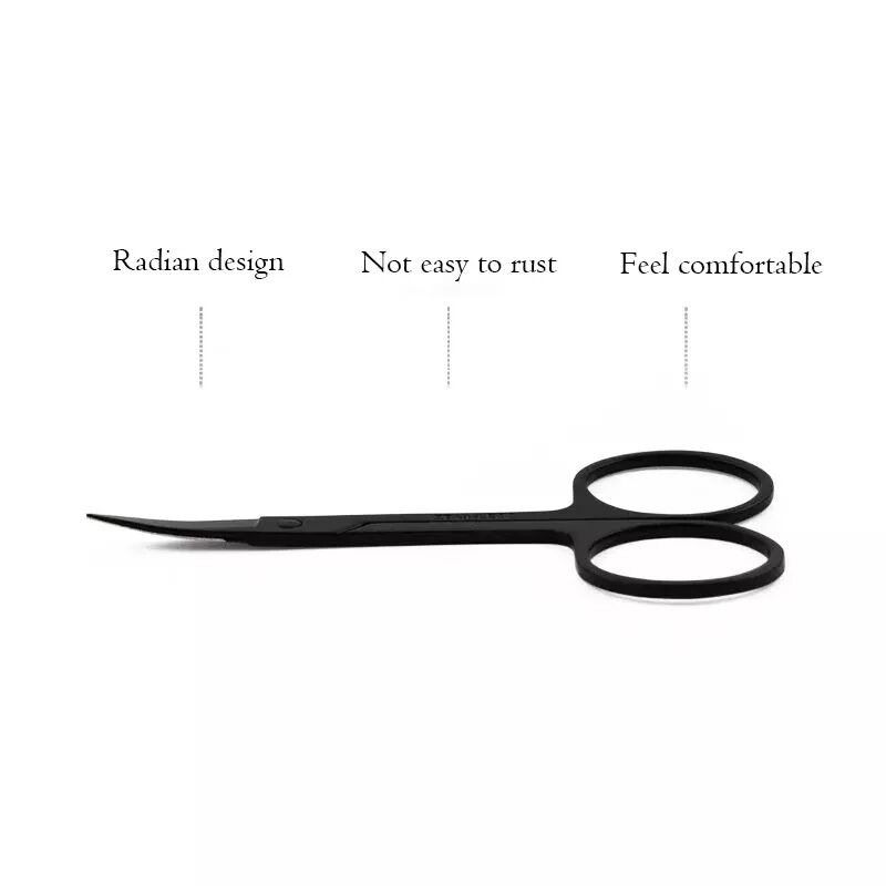 High Quality Stainless Steel Custom Color Scissors Beauty Tool Curved Eyebrow Scissors supplier