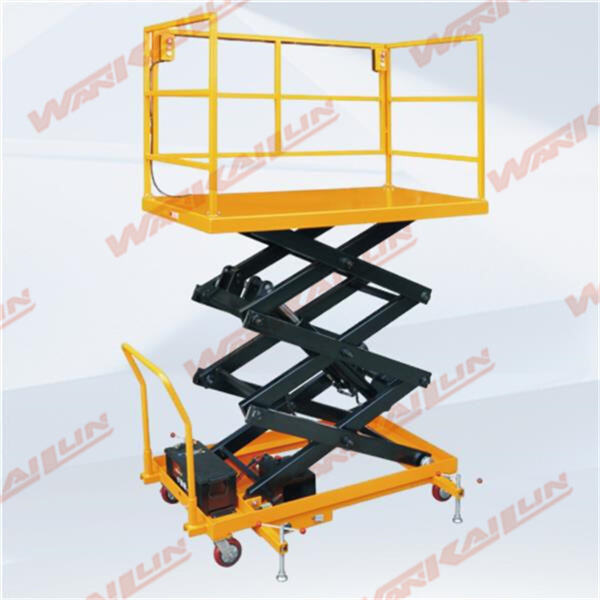 Safely transport materials with precision using a stationary scissor lif