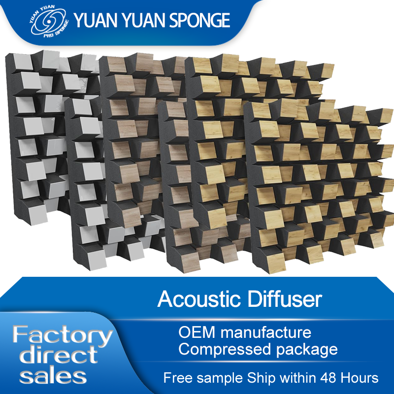3D Solid Square Shape Foam Sound Diffuser Acoustic Diffuser Panels for Studio Cinema Home KTV details