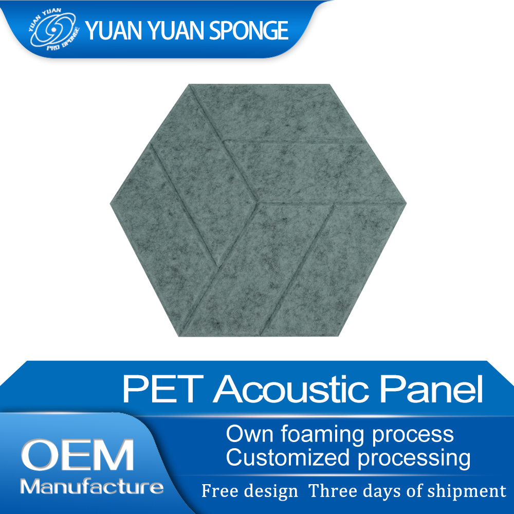 Yuan Yuan High Quality Modern Design Soundproof Polyester Fiber Acoustic Panels PET Sound Proof Foam Wall Panels factory