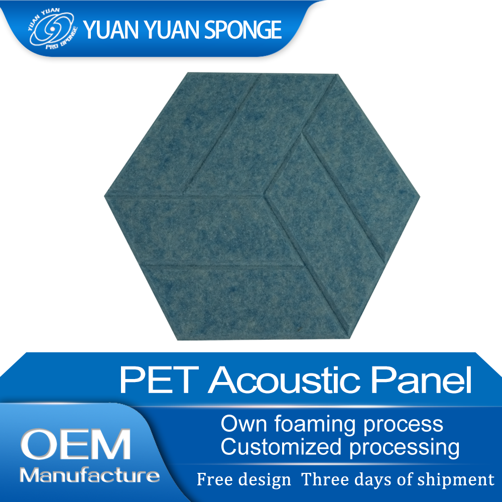 YuanYuan Modern Design Soundproof Honeycomb 3D PET Acoustic Foam Panel Polyester Acoustic Panels for Studio Soundproofing manufacture