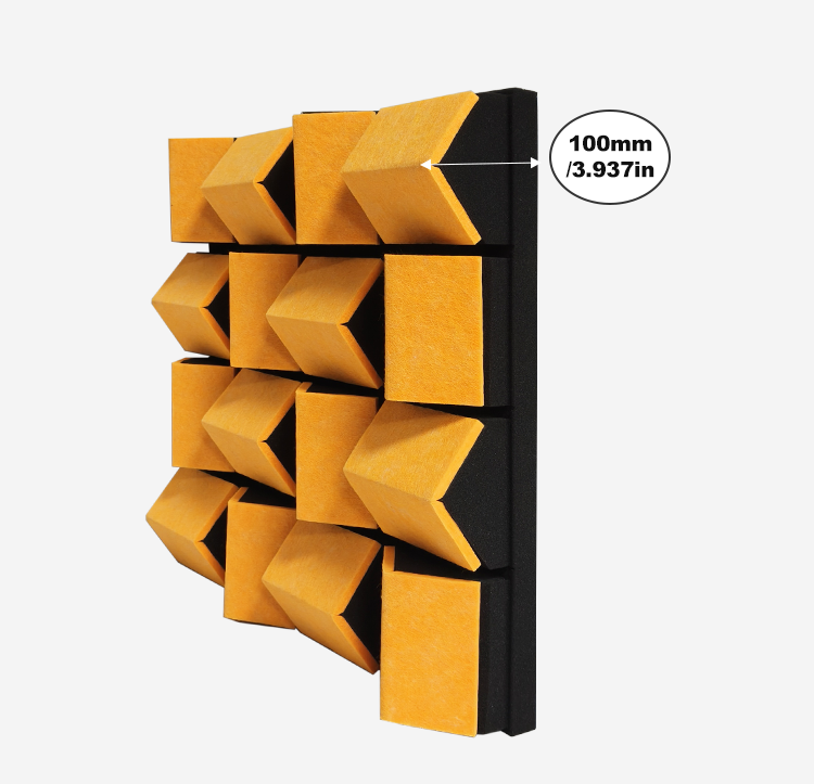High Quality PET Polyester Colorful Fiber Soundproof Wall Panels Good Price PET Acoustic Diffuser for Decorative factory