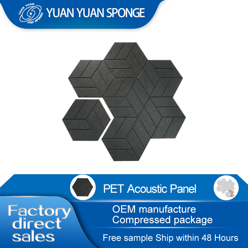 YuanYuan Modern Design Soundproof Honeycomb 3D PET Acoustic Foam Panel Polyester Acoustic Panels for Studio Soundproofing factory