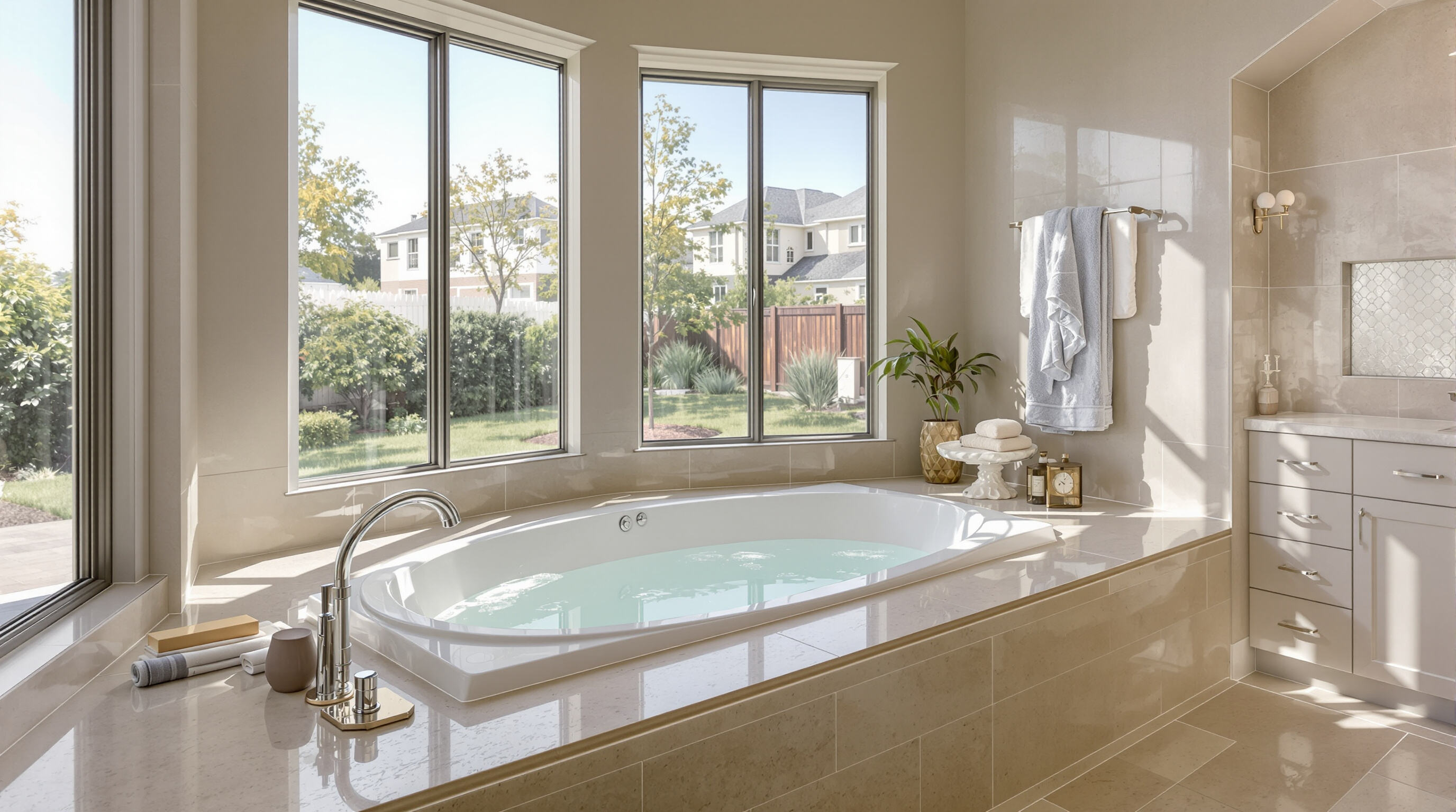 A home interior showcasing a luxury Jacuzzi, emphasizing convenience and long-term value