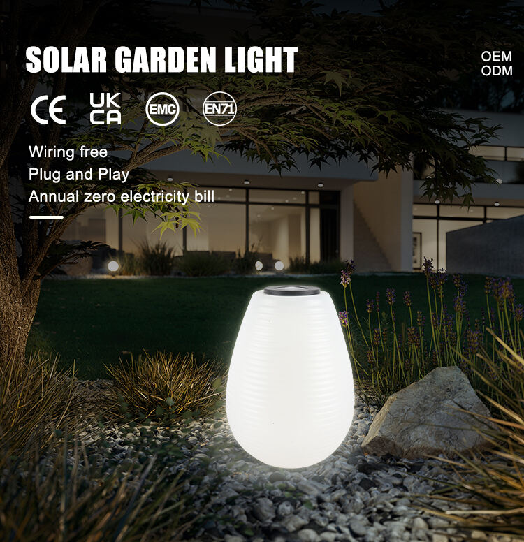 Modern Outdoor Led Lamp Rechargeable Waterproof Portable Lantern Lamp Solar Garden Lights factory