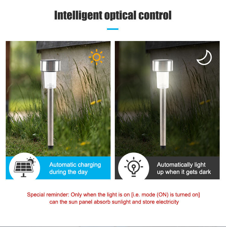 Factory Price Stainless Steel Outdoor Led Waterproof Landscape Pillar Lamp Lighting Pathway Lawn Decorate Solar Garden Lights details