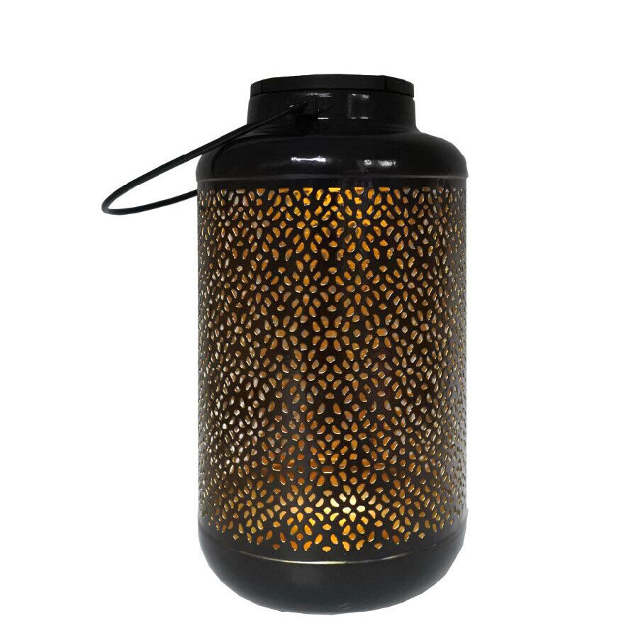 Decoration golden hanging iron metal with led  outdoor solar  lantern light manufacture