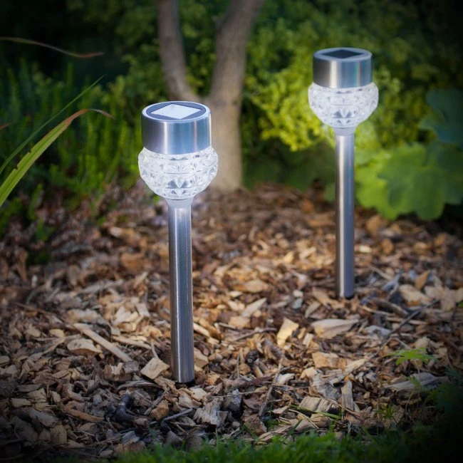 Wholesale Waterproof Stainless Steel Glass Solar Pathway Lights Outdoor LED Solar Garden Lights factory