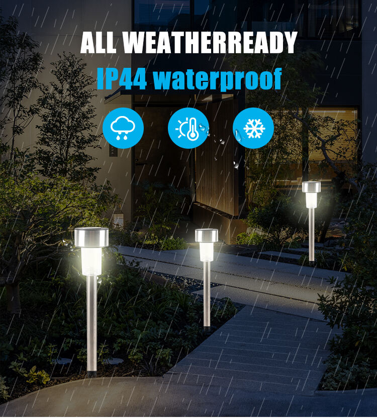 Factory Price Stainless Steel Outdoor Led Waterproof Landscape Pillar Lamp Lighting Pathway Lawn Decorate Solar Garden Lights factory