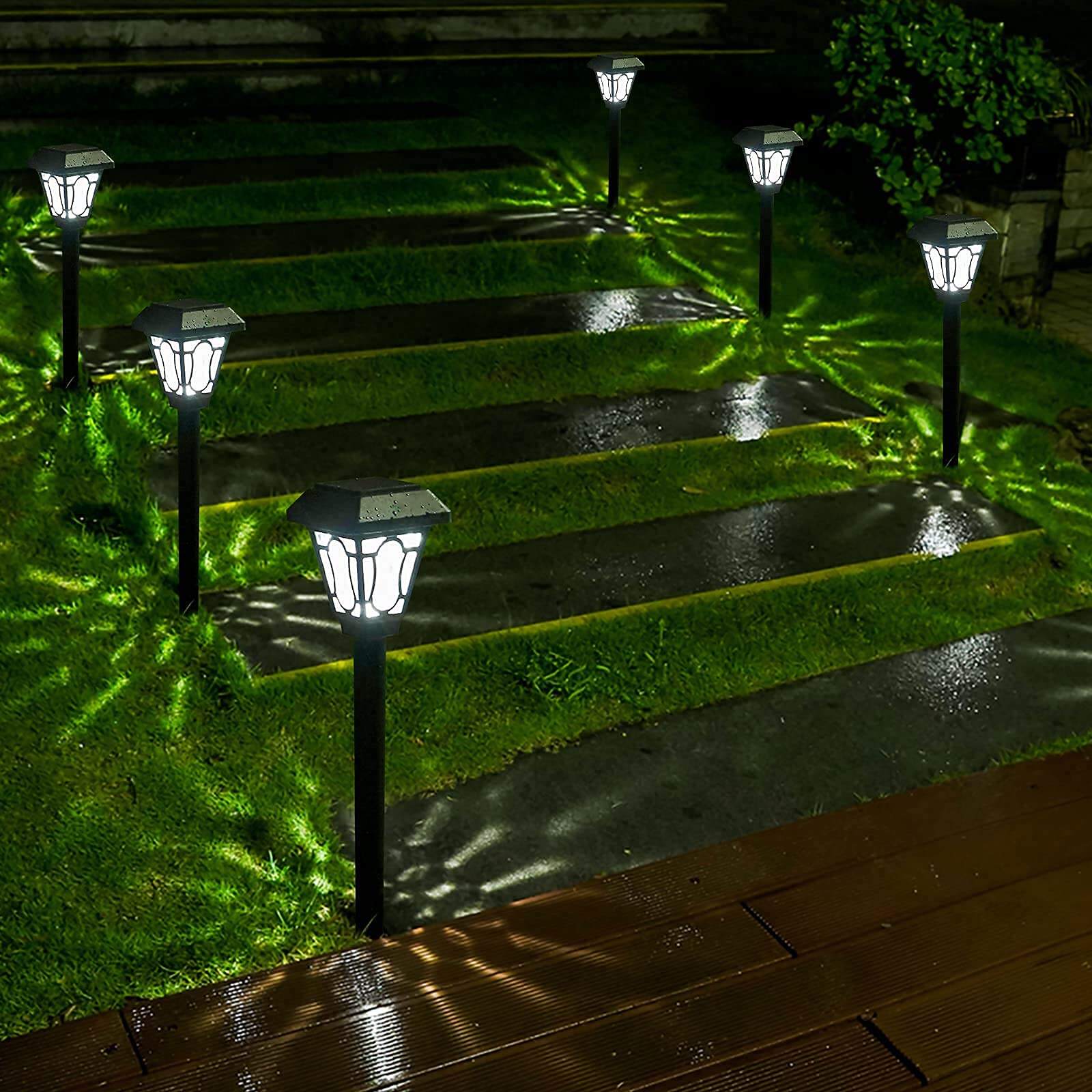 Outdoor Driveway Landscape Led lighting Waterproof Black Stake Solar Garden Lights For Pathway details