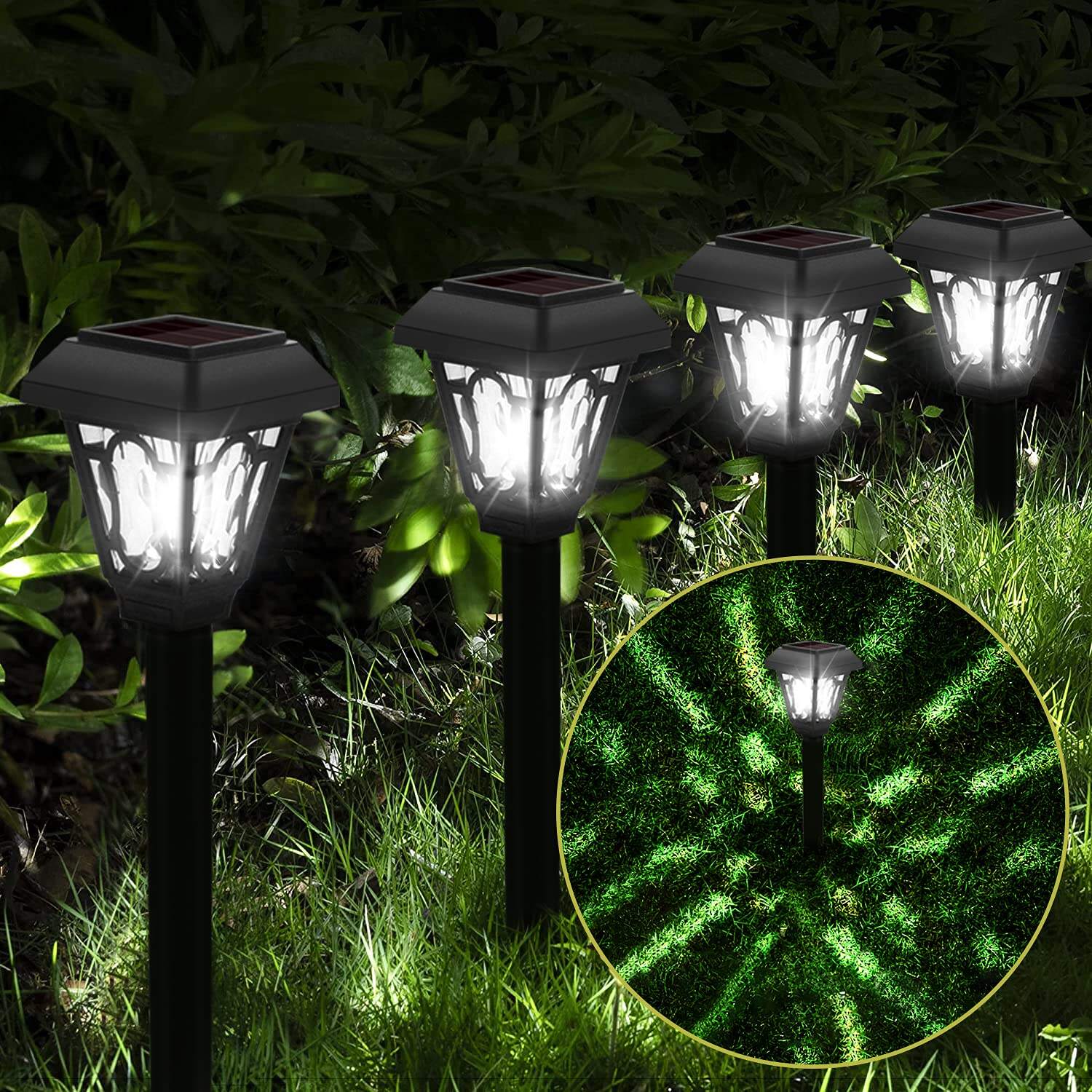 Outdoor Driveway Landscape Led lighting Waterproof Black Stake Solar Garden Lights For Pathway supplier