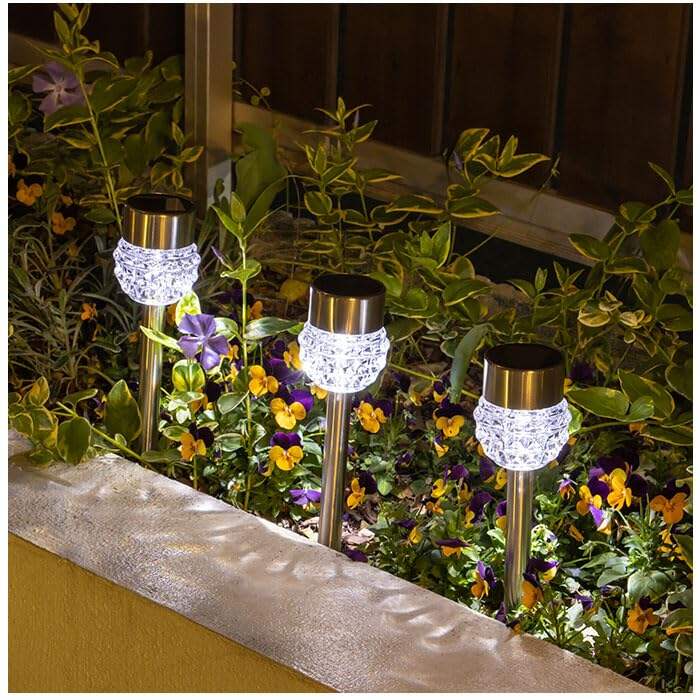 Wholesale Waterproof Stainless Steel Glass Solar Pathway Lights Outdoor LED Solar Garden Lights factory