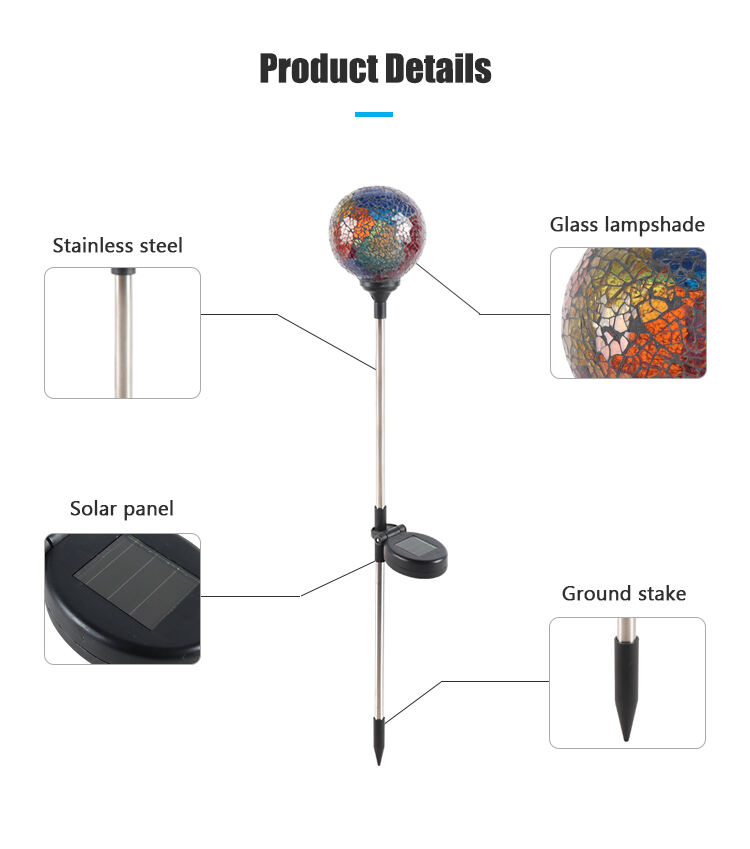 New Design Stainless Steel Decoration IP44 Waterproof Color Led Solar Powered Ground Stake Outdoor Solar Garden Light supplier