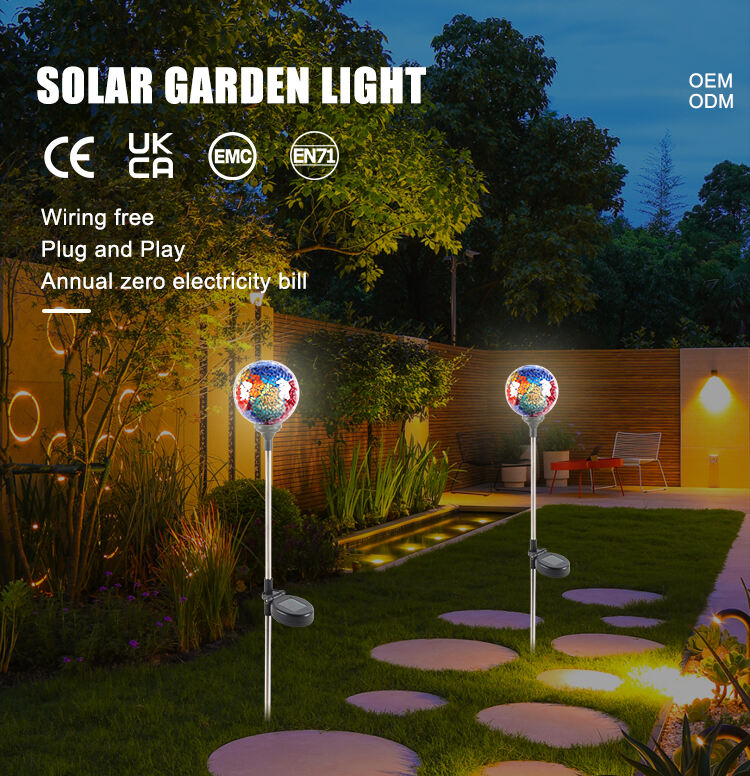 New Design Stainless Steel Decoration IP44 Waterproof Color Led Solar Powered Ground Stake Outdoor Solar Garden Light factory