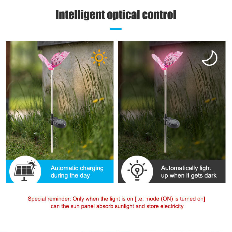 Colorful Butterfly Outside Ground Lighting Decorations Waterproof Solar Outdoor Garden Led Landscape Light factory