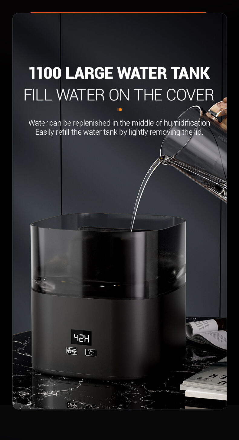 Desktop Flame Humidifier 1100ML Aromas Diffuser Air Purifier with Night Light Room Fragrance Volcano Humidifier for Living Room factory