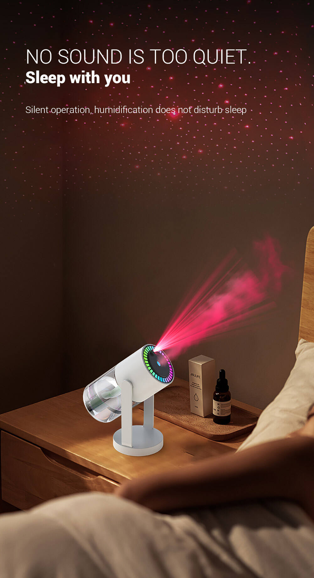 New Portable USB Home Car Ultrasonic Mist Maker Humidifier With 7 Colors Projection LED Romantic Starry Sky Lamp Humidifier supplier