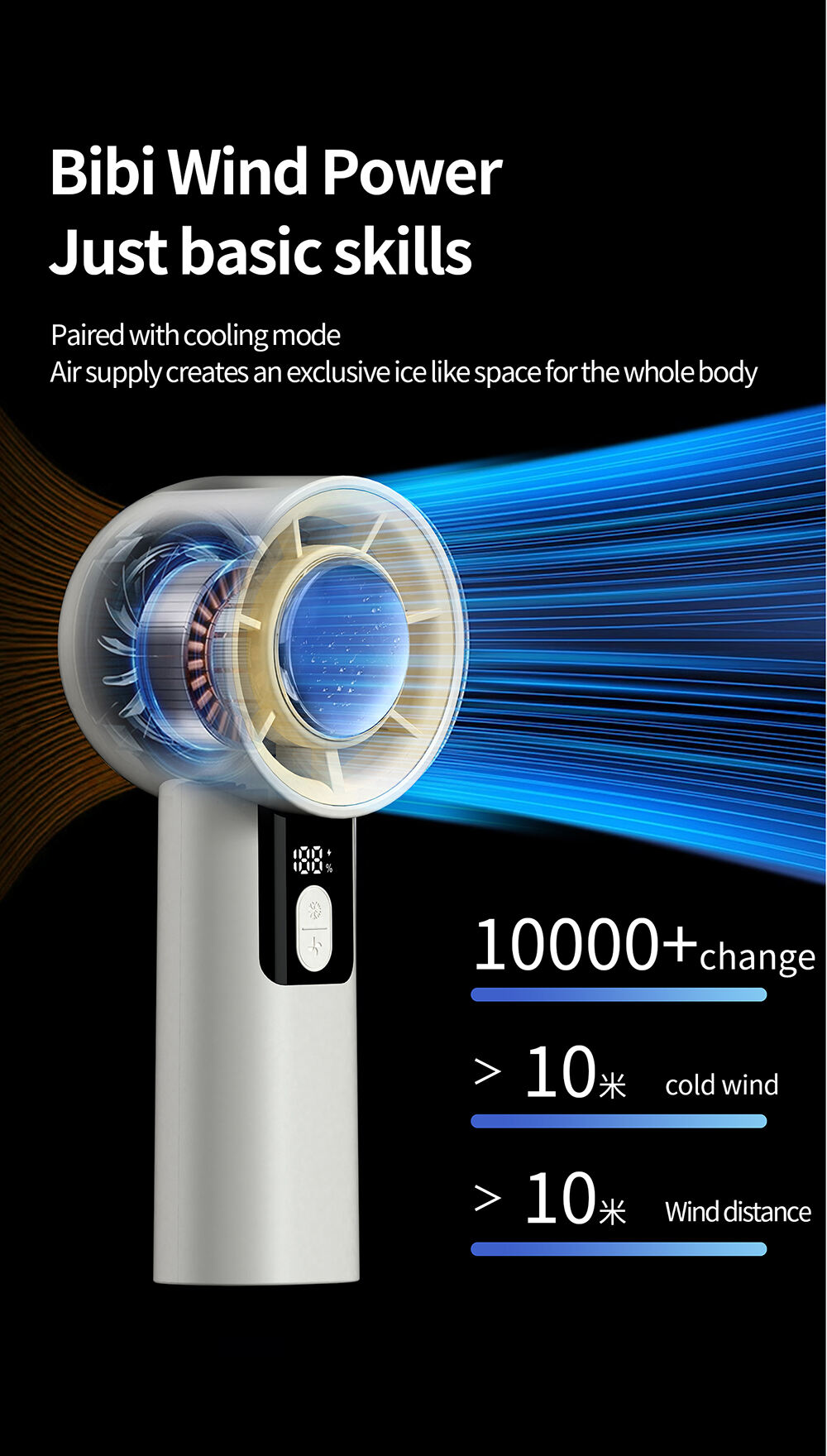 2025 New Portable 100 High Speed Handheld Fan Turbo Cooling Small Hand Fan 3000mAh Cold Compress Turbo Mini Fan Rechargeable supplier