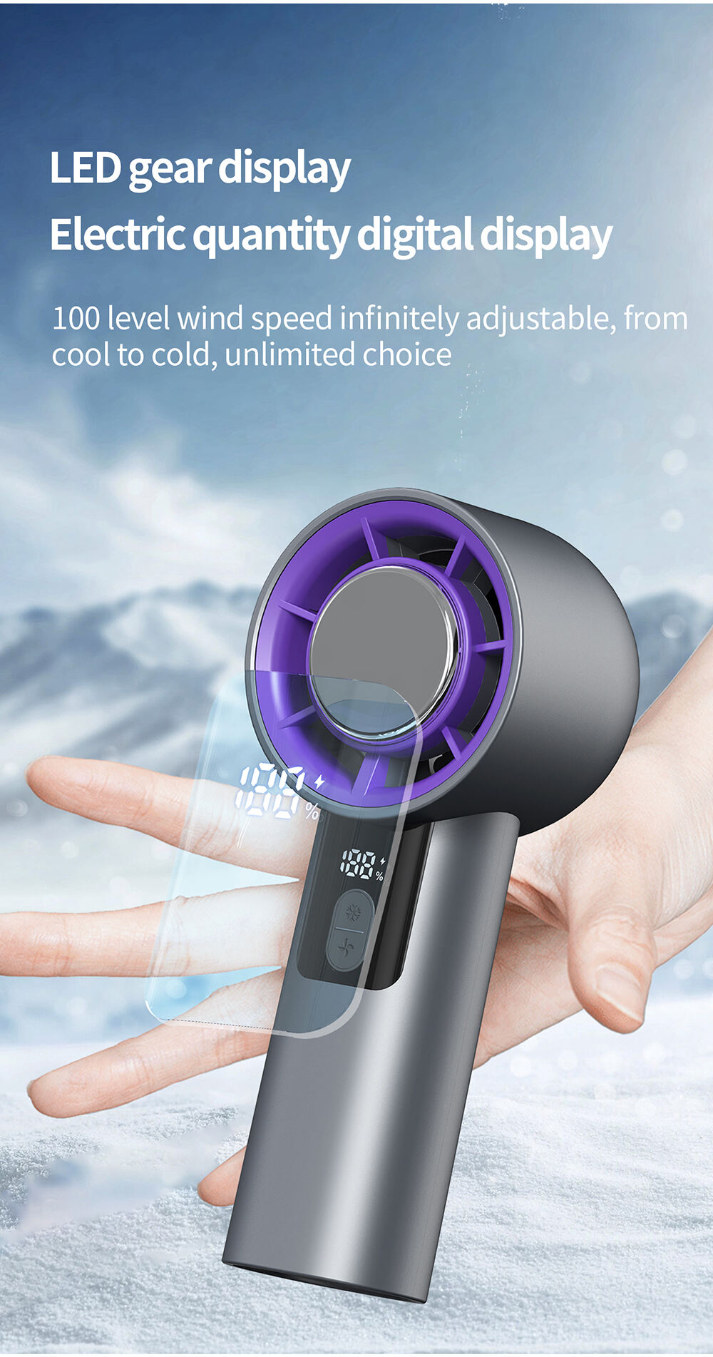 2025 New Portable 100 High Speed Handheld Fan Turbo Cooling Small Hand Fan 3000mAh Cold Compress Turbo Mini Fan Rechargeable manufacture