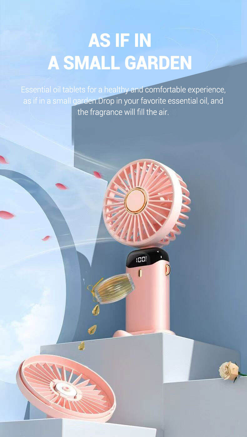 Portable USB Rechargeable Mini Fan Foldable Hanging Neck Cooling Band Five-Speed Wind Wearable Pocket Fan for Household Use factory