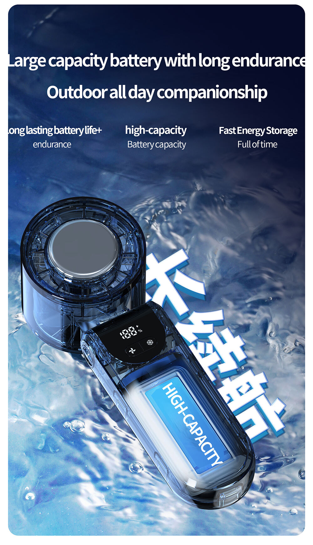 OEM Mini Portable Personal Cooling Fan Foldable Rechargeable 100 Speed Air Cooling Handheld Fan with Refrigeration Wearable Fan supplier