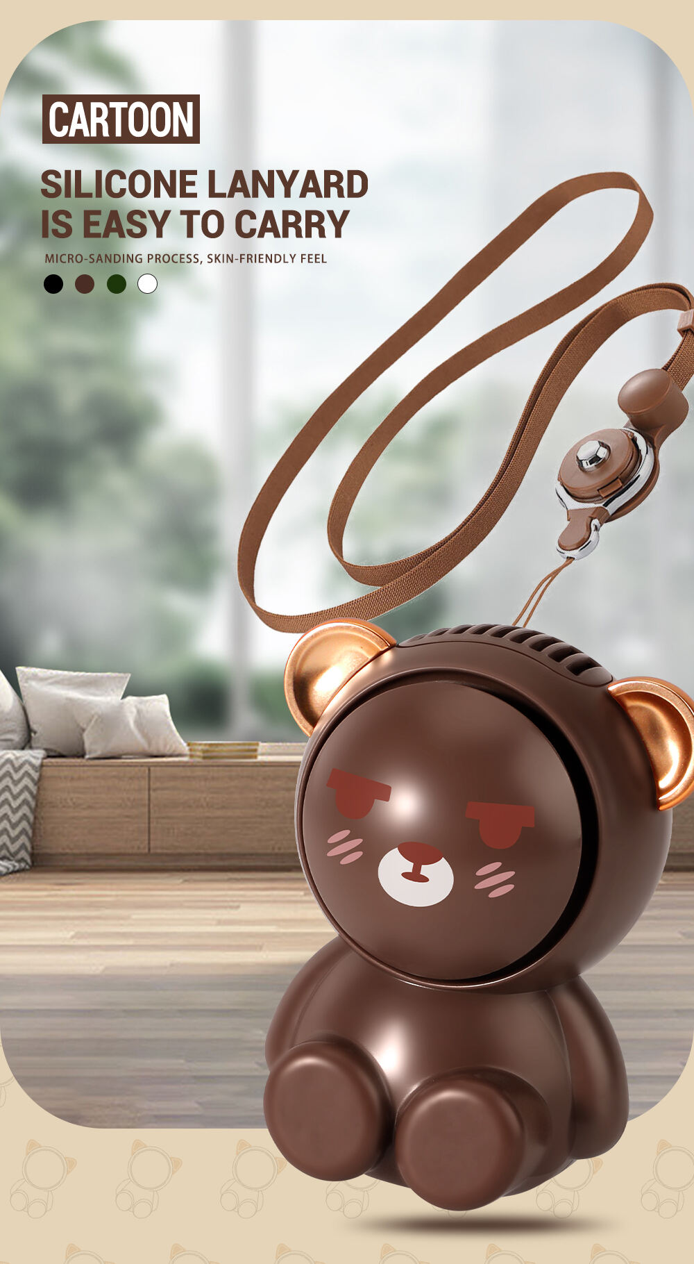 500mAh Mini Cute Beer Electric Fan Cooling Bladeless Mini Portable Rechargeable Eyelashes Fan Outdoor Hanging Neck Fan details
