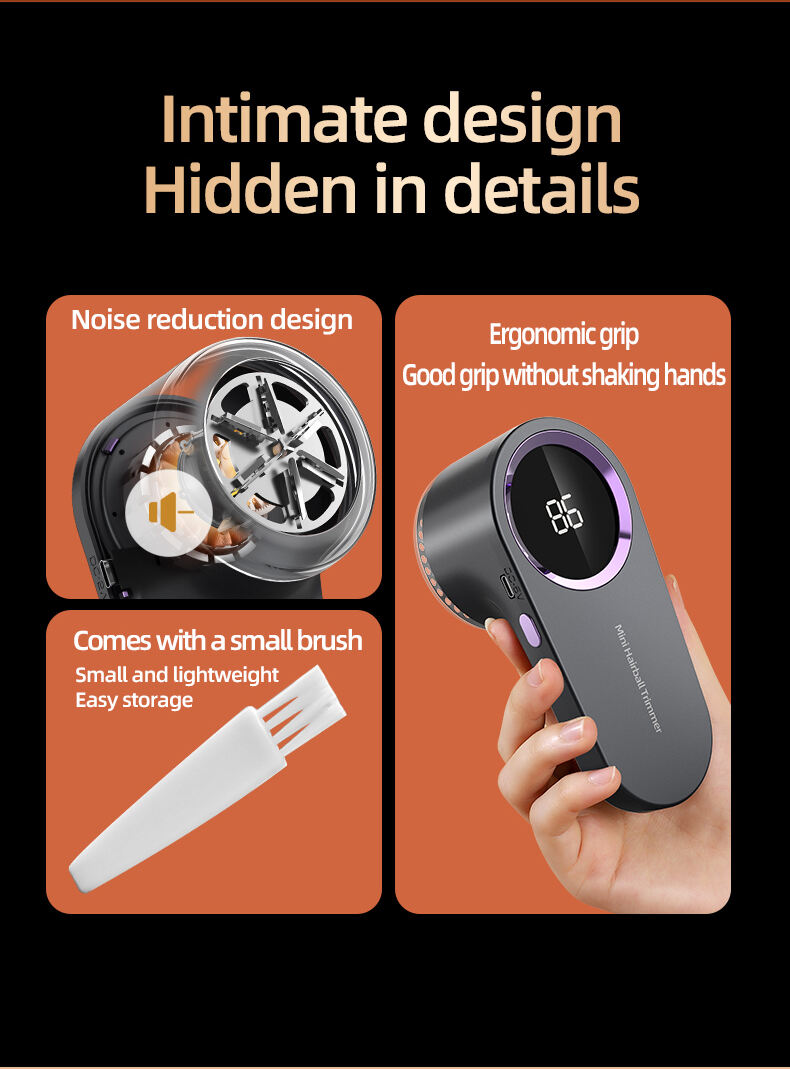 NURFIODUR Lint Remover Portable LED Digital Display Fabric Shaver USB Rechargeable Sweater Shavers Hairball Trimmer Remover details