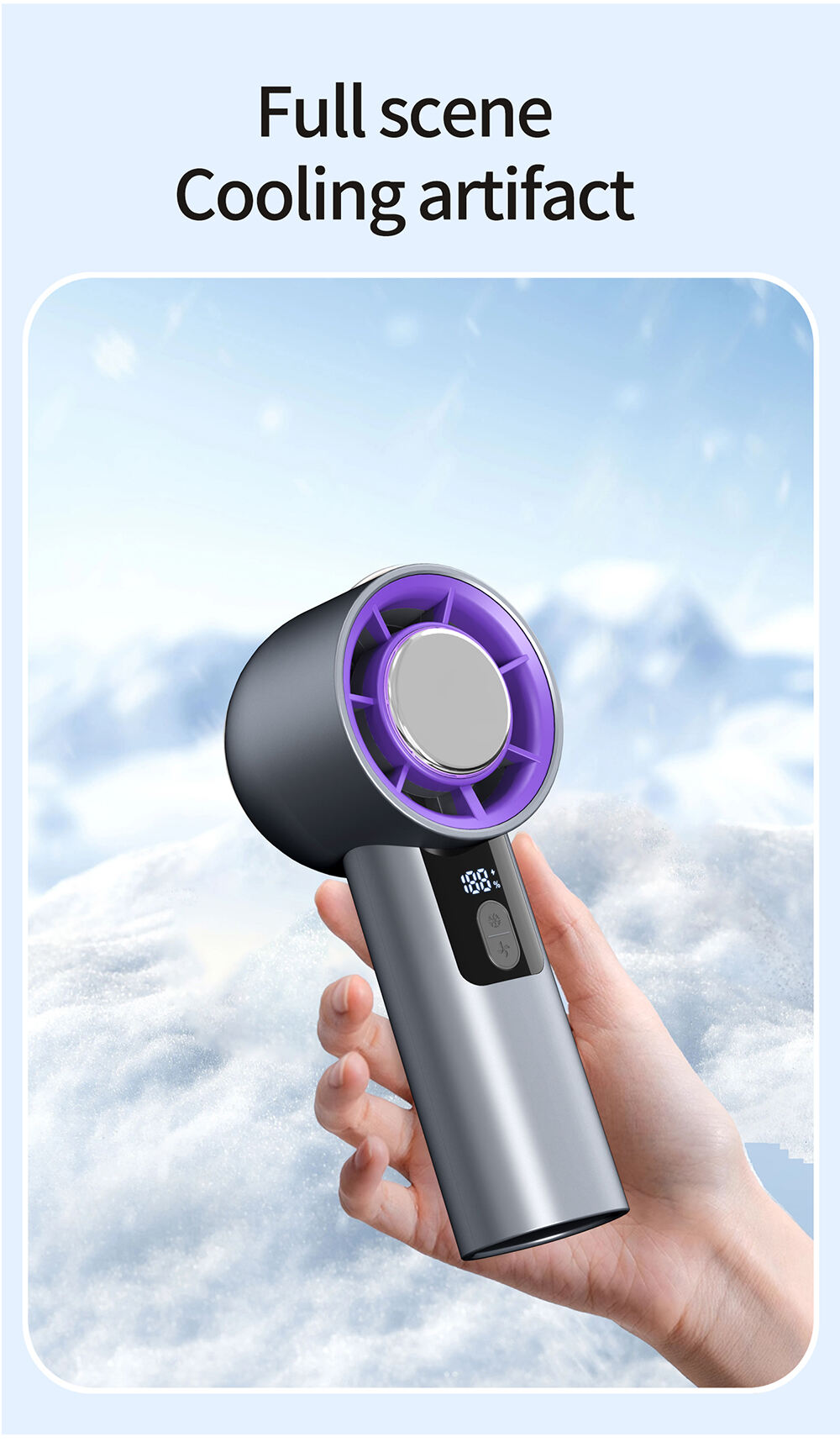 2025 New Portable 100 High Speed Handheld Fan Turbo Cooling Small Hand Fan 3000mAh Cold Compress Turbo Mini Fan Rechargeable supplier