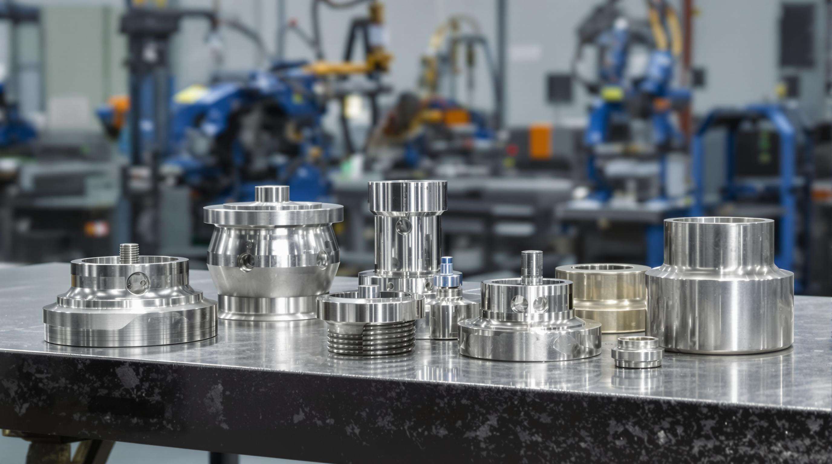 Assorted machine components demonstrating different hardfacing coatings for abrasion, impact, and corrosion protection, displayed on an industrial workbench.