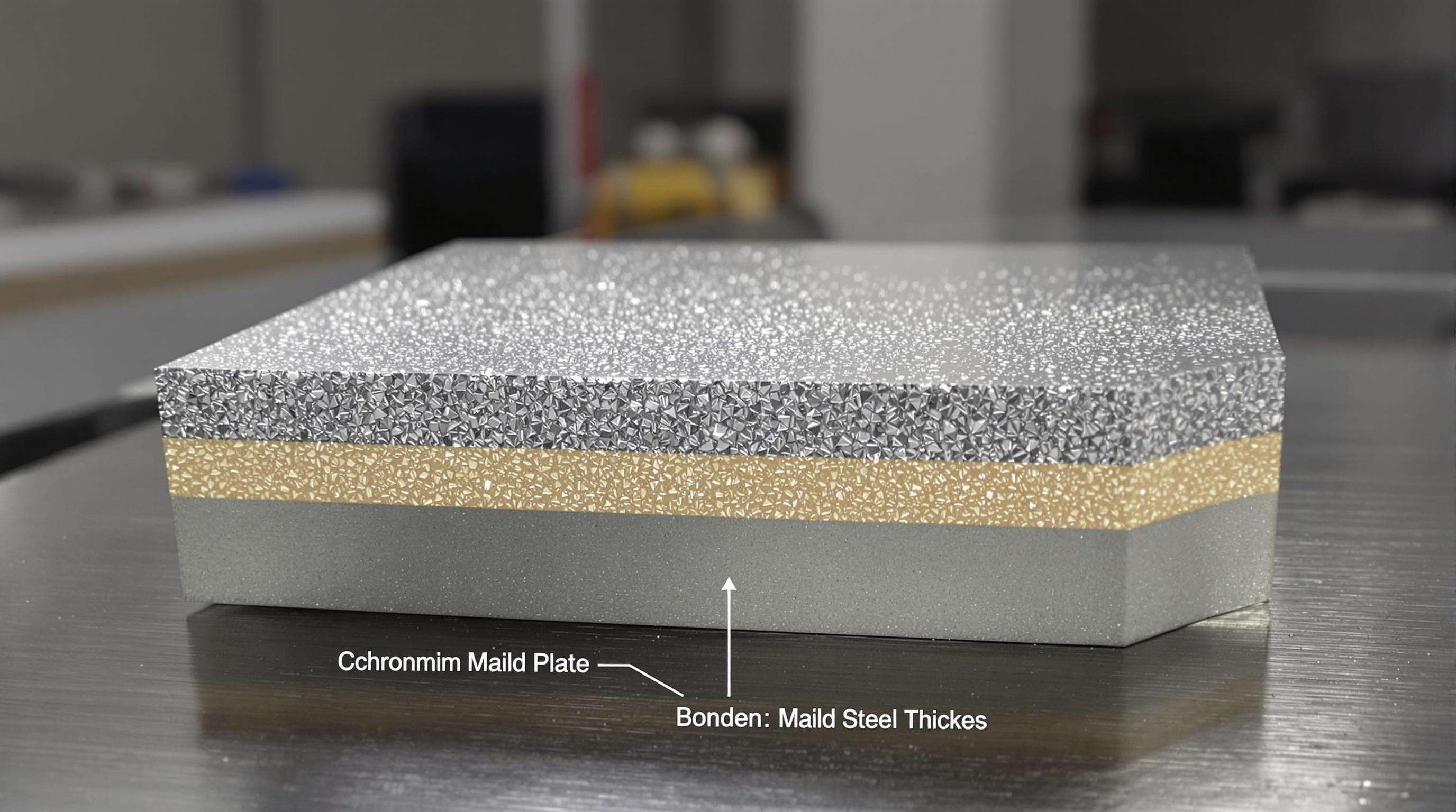 Cross-section of a CCO plate showing overlay and base layers with varying thickness and hardness gradient