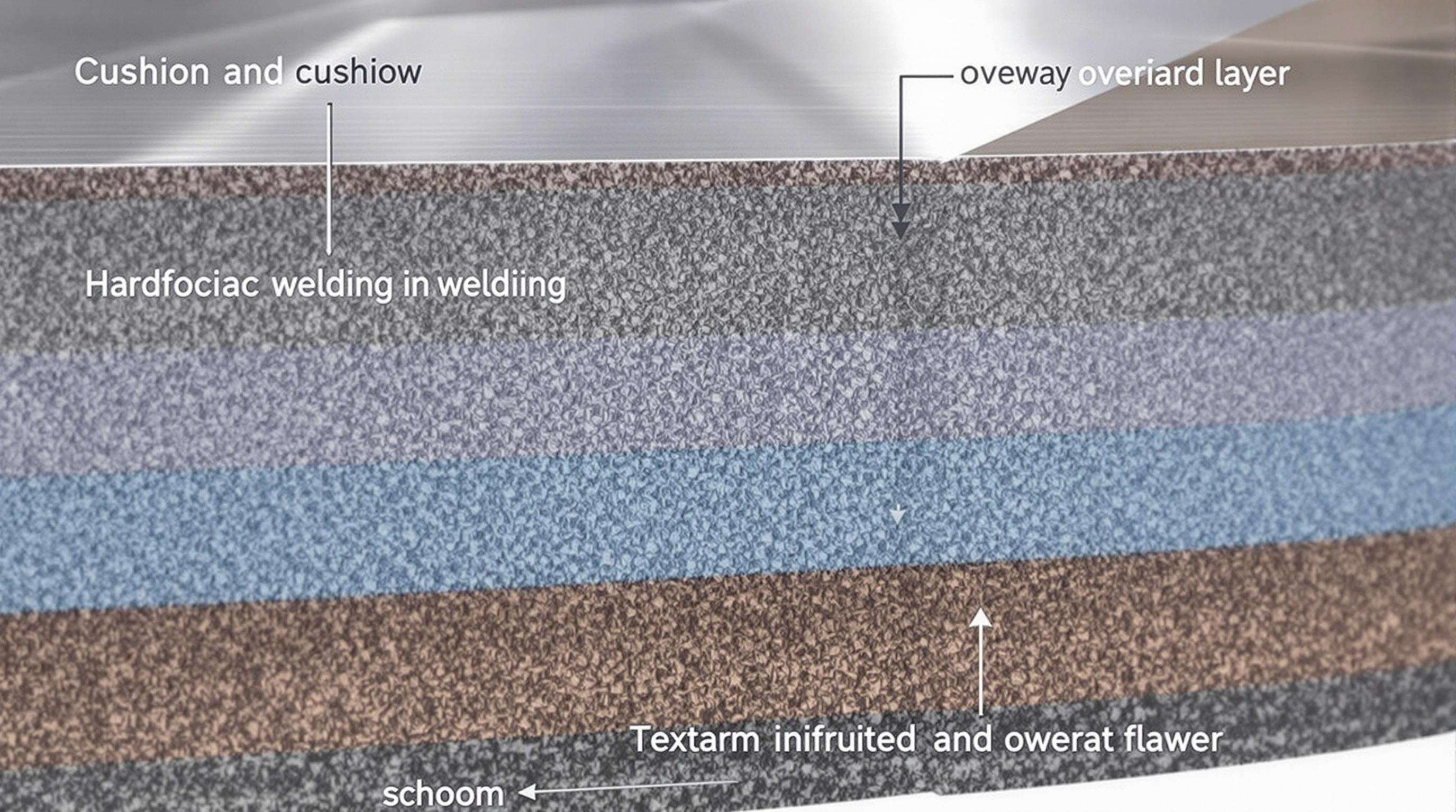 Cross-section of welded metal part displaying layered hardfacing with clear bead overlap