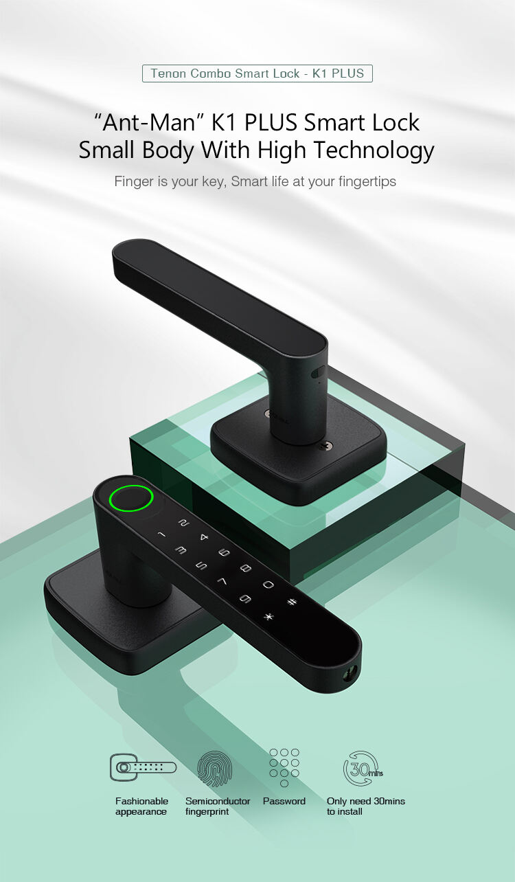 High Security Anti Theft Smart Keyless Thumbprint Biometric Lock Intelligent Electronic Deadbolt Lock Door Lever Handle Lock K1 supplier