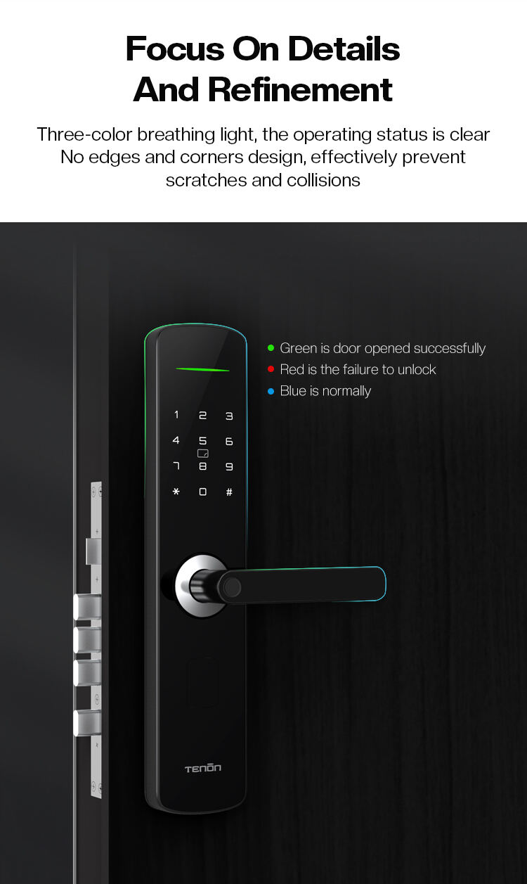 Smart Home Electronic Keyless Entry System New Design Bluetooth Tuya App Fingerprint Door Lock Aluminum Door Handle New Design factory