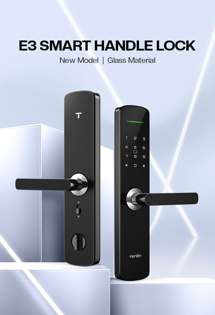 Smart Home Electronic Keyless Entry System New Design Bluetooth Tuya App Fingerprint Door Lock Aluminum Door Handle New Design manufacture