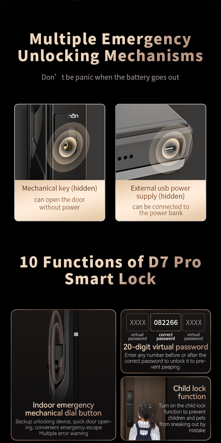 Tuya Smart Door Lock Fully Automatic Wifi-enabled Digital Fingerprint Palm Vein Recognition for Home Security System Exterior supplier