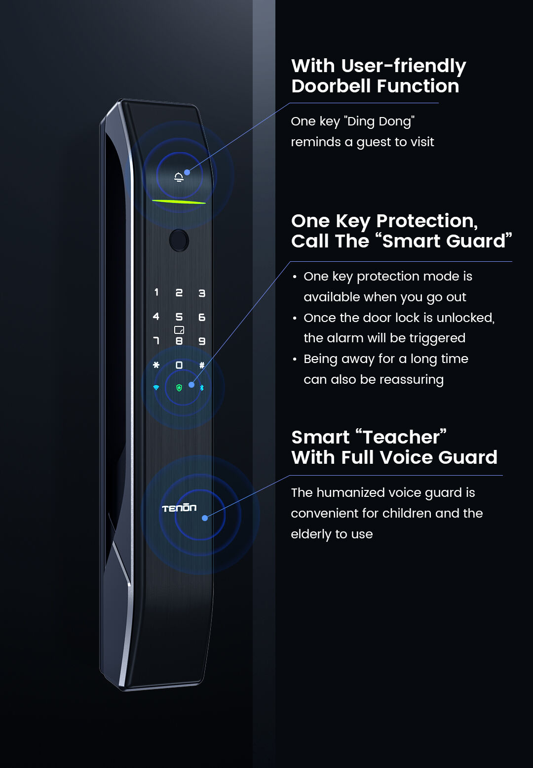 Tuya Biometric Smart Door Lock Bluetooth/WiFi Enabled Automatic Fingerprint Unlock with Key and Card Access for Home Use supplier