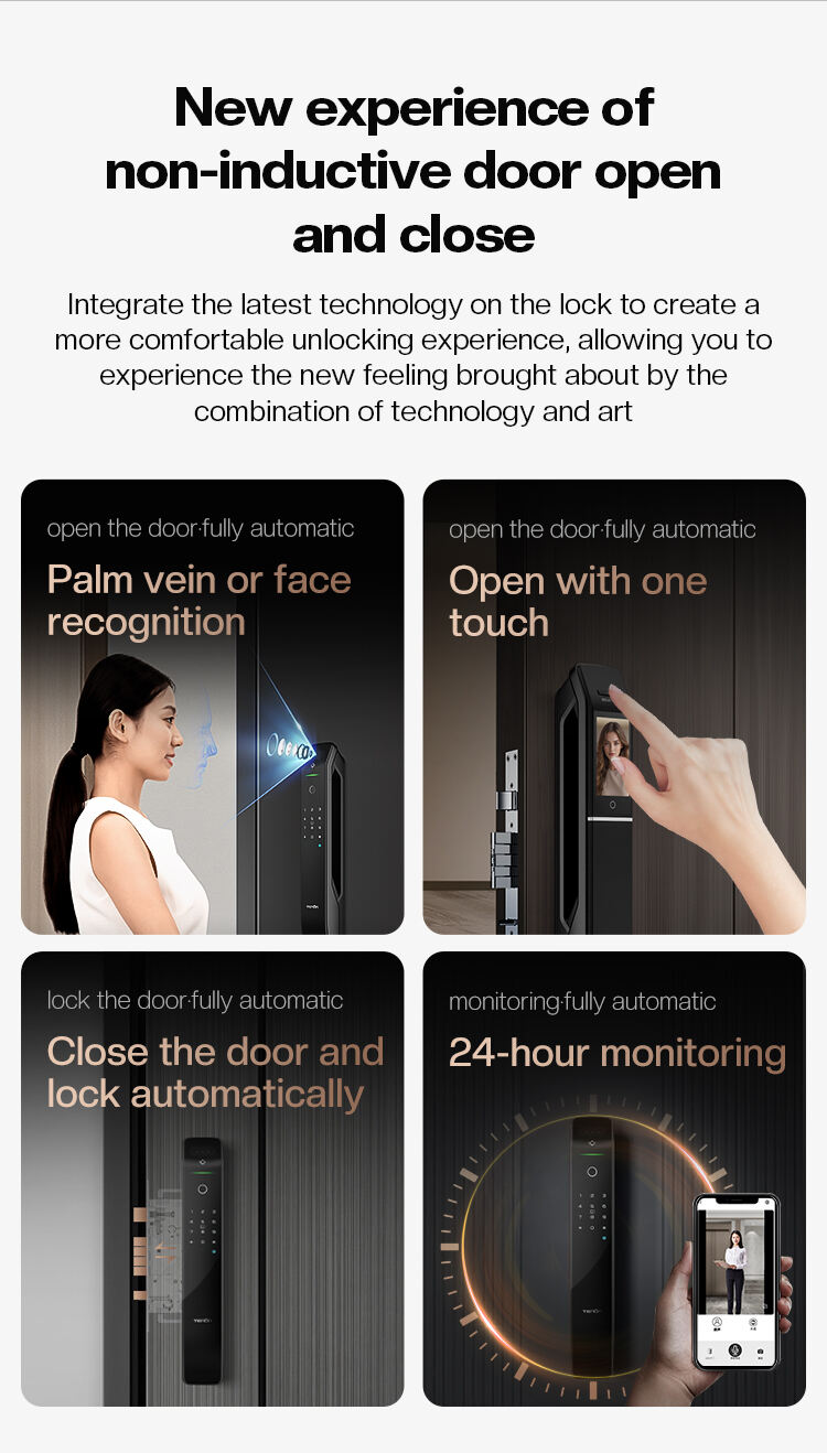 Automatic Digital Smart Biometric Door Lock High Security WiFi Keyless Password Memory Card Storage for Smart Home Security factory