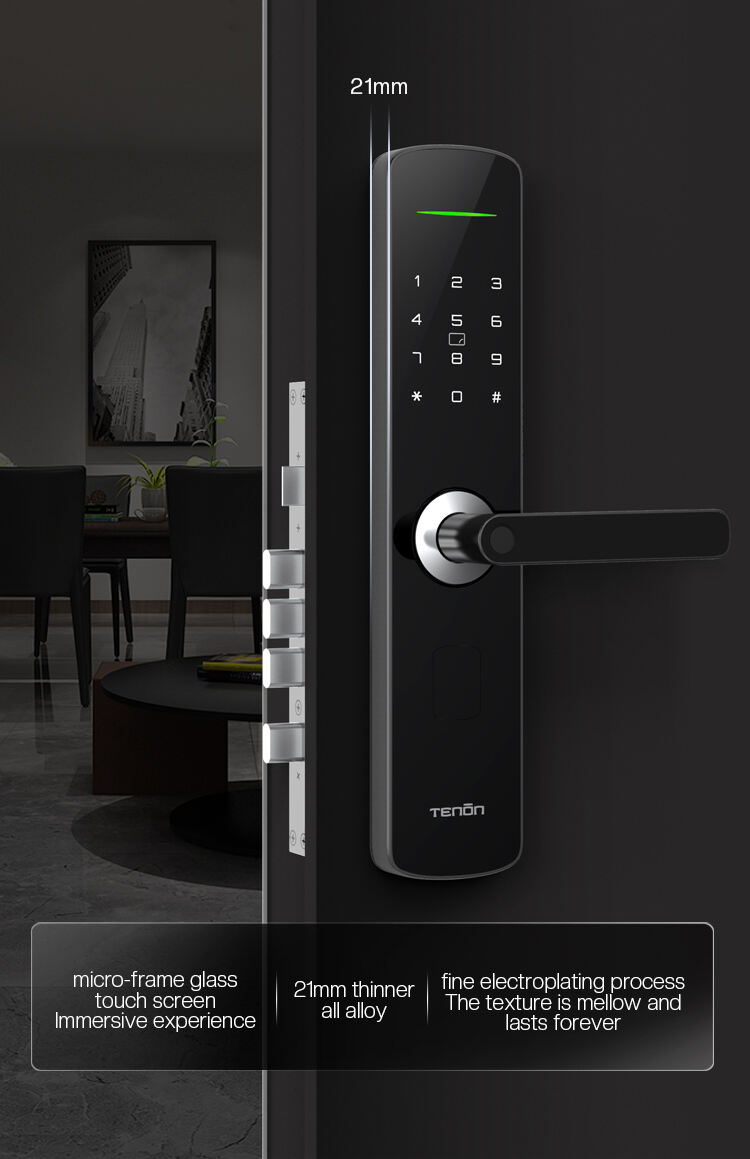 Smart Home Electronic Keyless Entry System New Design Bluetooth Tuya App Fingerprint Door Lock Aluminum Door Handle New Design manufacture