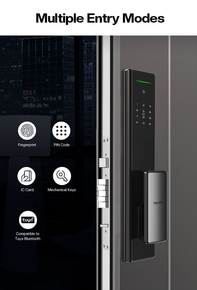Smart Tuya Key Card Door Lock System Push Pull Feature New Design Waterproof Digital WiFi Semiconductor Fingerprint Sensor App manufacture