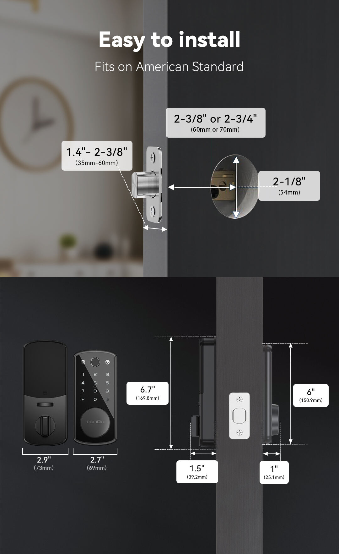 TENON K7 Biometric Fingerprint Key/Card Access Smart Door Lock Automatic Electronic Mini Digital Password Cloud Storage Hotels factory