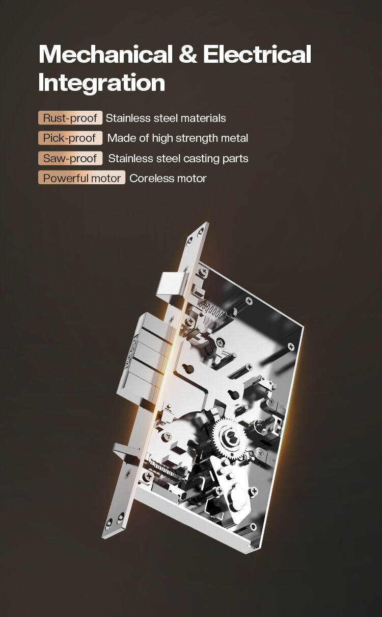 TENON A2 Smart Fingerprint Door Lock Push-Pull Feature WIFI RFID Network Aluminum Material Wood Compatible Smartphone Card Key factory