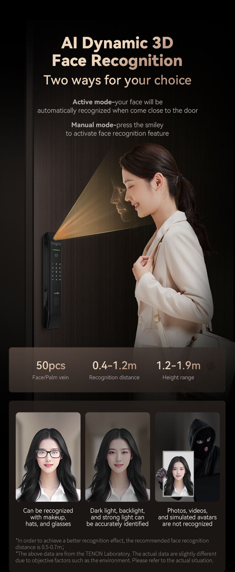 Home Security System Fully Automatic Tuya Intelligent Smart Lock Keyless Digital Fingerprint Palm Vein Smart Exterior Door Lock manufacture