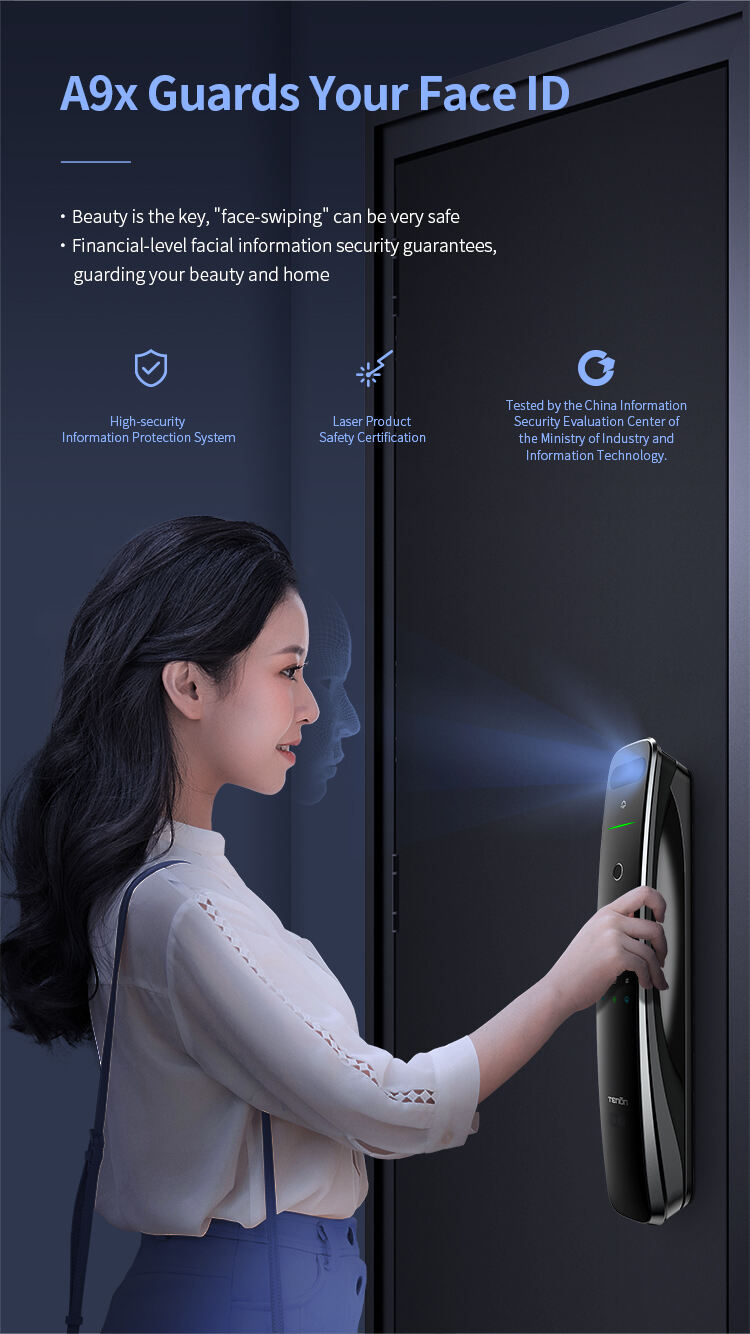 Home Keyless Entry Lock Bluetooth Tuya App Electronic Password Automatic Fingerprint Biometric Smart Lock With Face Recognition factory