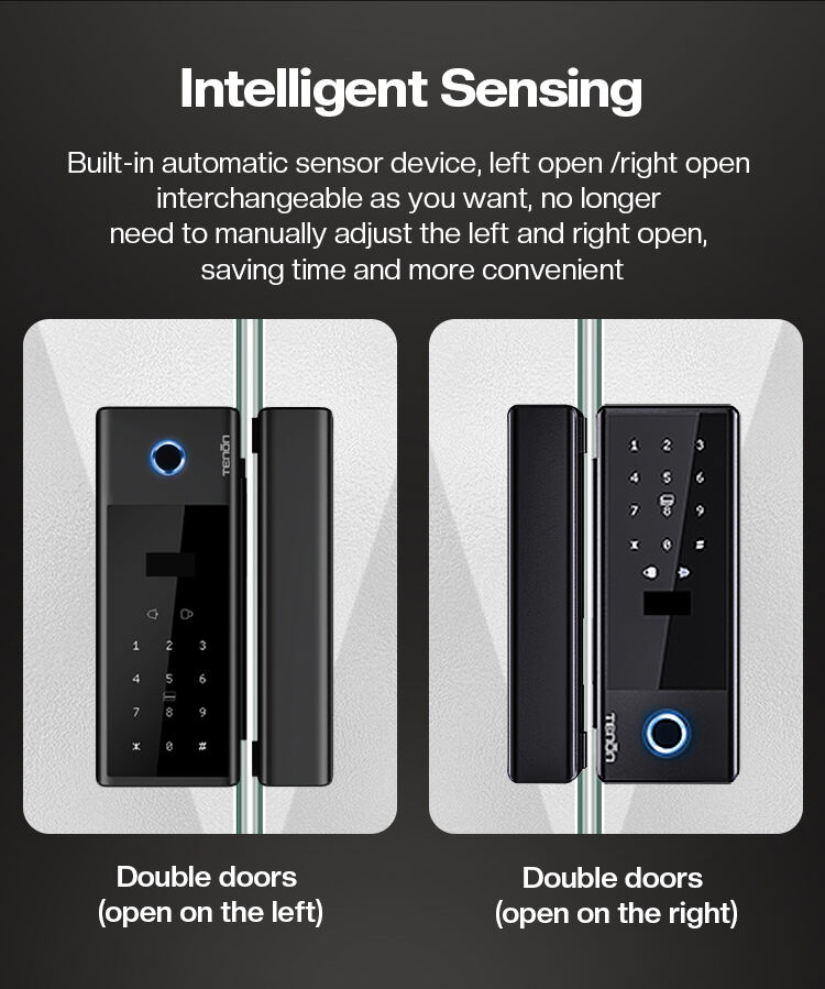 Hot Selling K5 Tuya App Smart Locks WiFi Password Card & Mechanical Key Unlock Electronic Glass Door Lock with TT Lock Control supplier