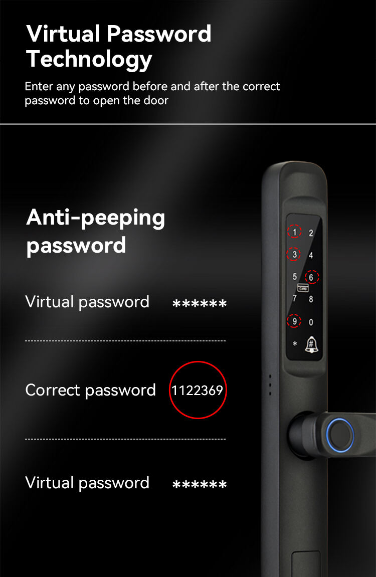 Double Sided Keyless Rfid Card Digital Password Smart Handle Lock Electric Fingerprint Slim Aluminium Smart Lock Tuya details