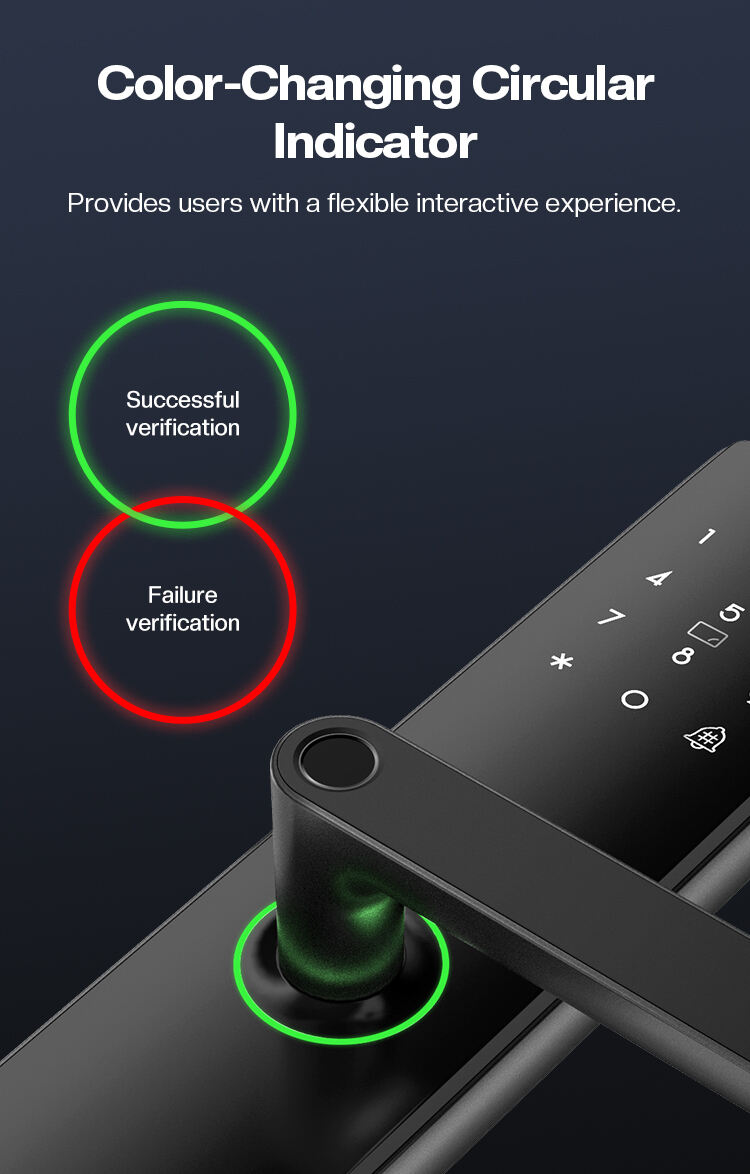 Intelligent Tuya Smart Door Handle Lock with RFID Card Digital Password Keypad Fingerprint Recognition Black Wi-Fi Networked manufacture
