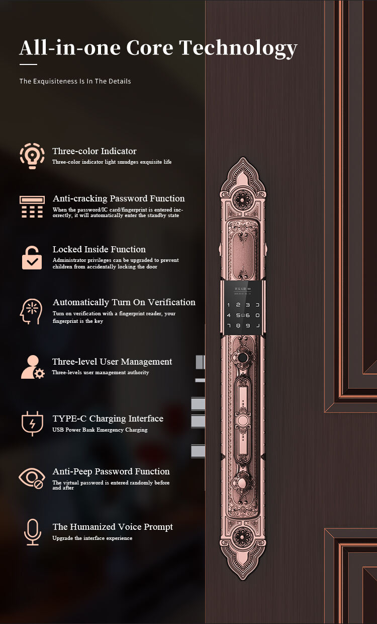 Morocco Biometric Digital Lock Keyless Mechanical Keypad Aluminum Door with Fingerprint Card and Password Features supplier