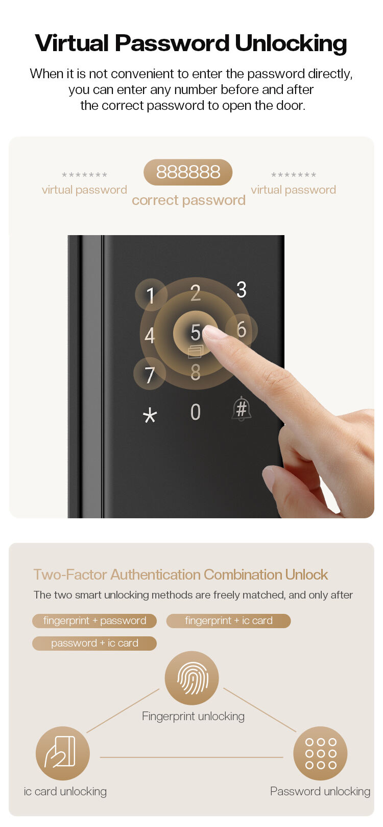 Tenon T10 Smart Security Door Lock Anti-Peep Password IC Card RF Fingerprint Features Compatible WiFi Bluetooth Aluminum factory