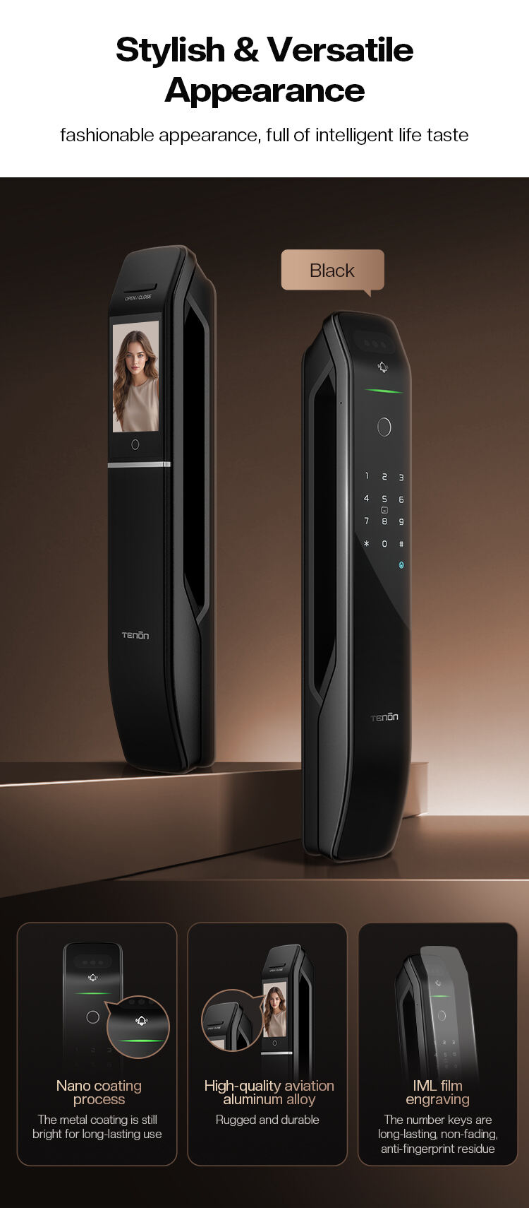 Automatic Digital Smart Biometric Door Lock High Security WiFi Keyless Password Memory Card Storage for Smart Home Security factory